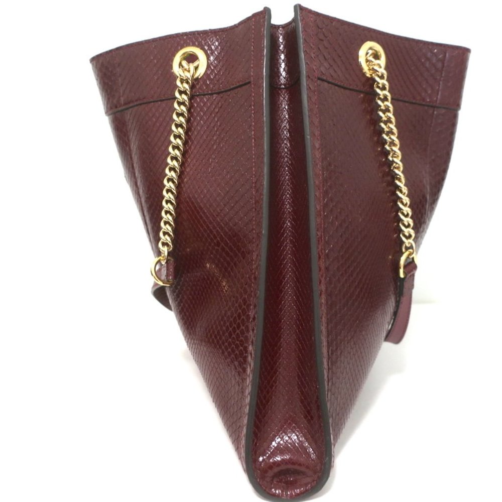 GUCCI RAJAH PYTHON MAXI TOTE BORDEAUX CHAIN STRAP SHOULDER BAG - Picture 6 of 15